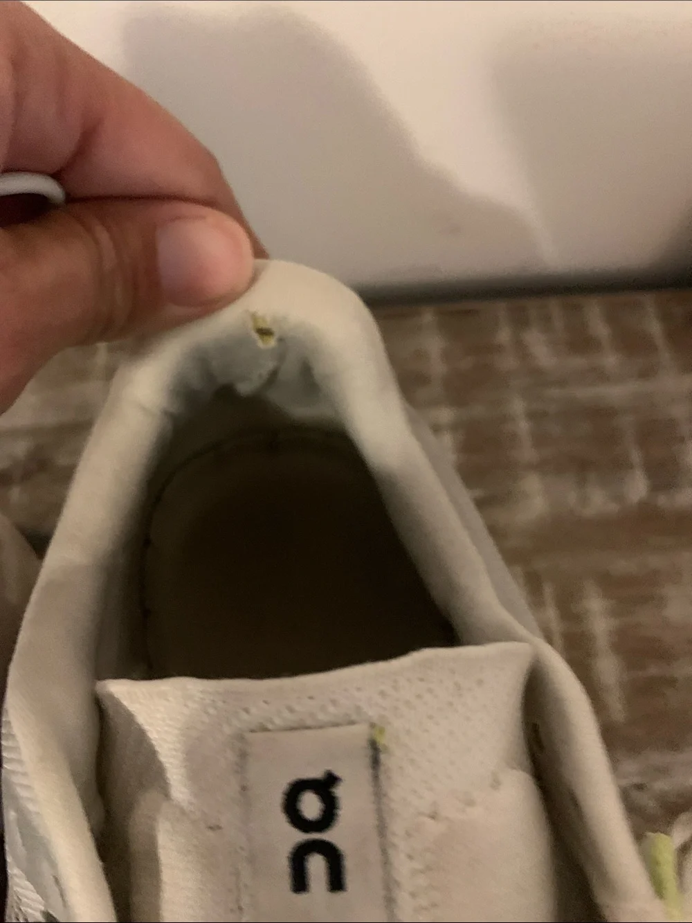 On Running White and Lime Low-Top Running Sneakers